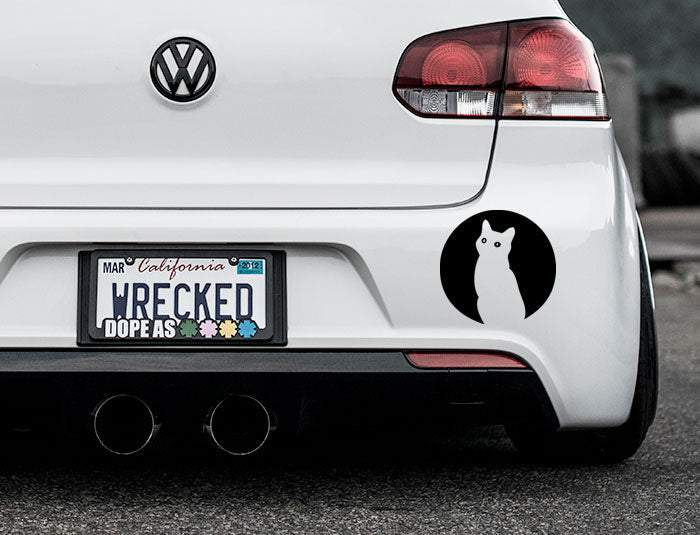 Moon Cat Bumper Car Sticker-7