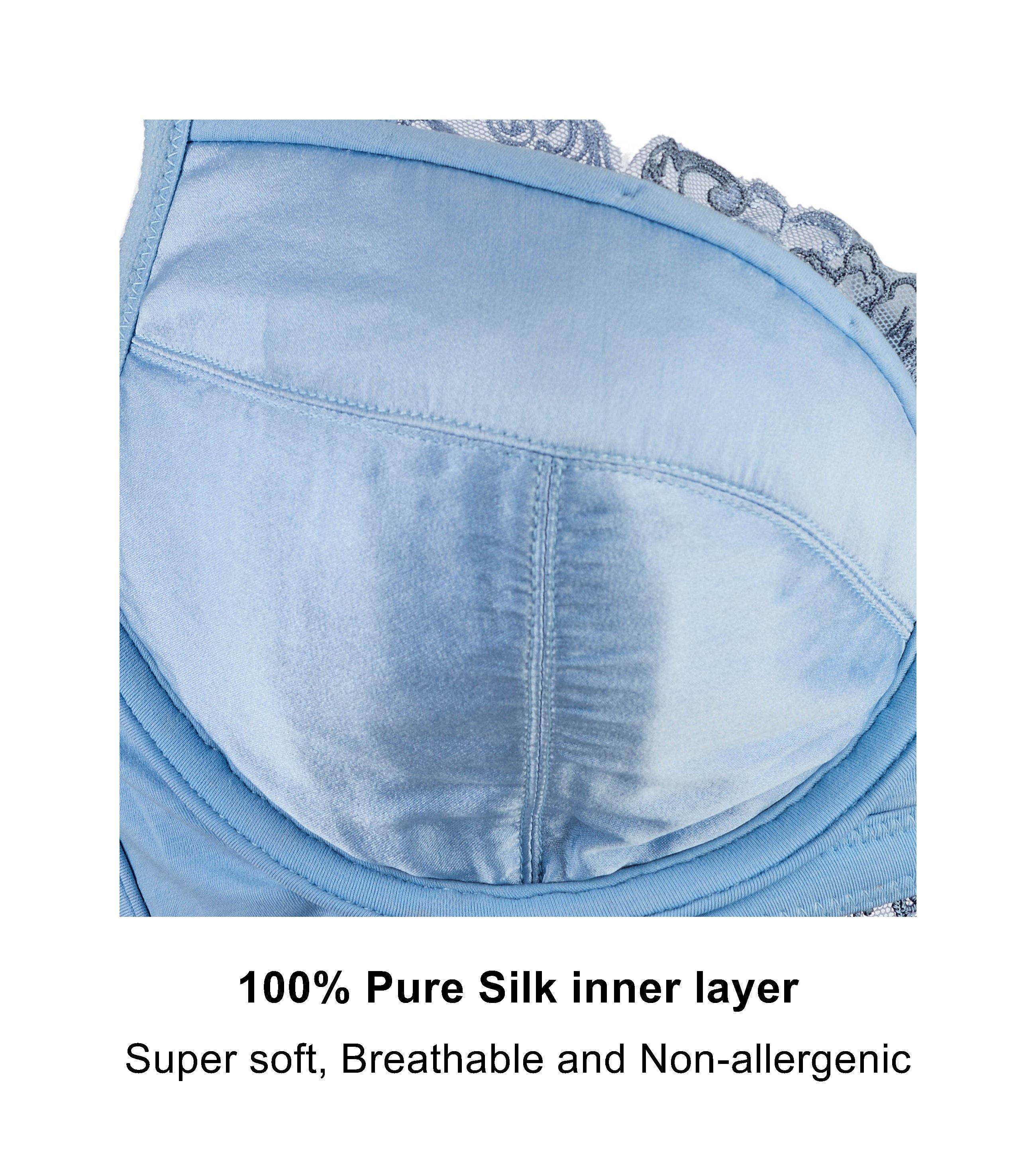 Ashley Embroidery Silk & Organic Cotton Supportive Plunge Bra