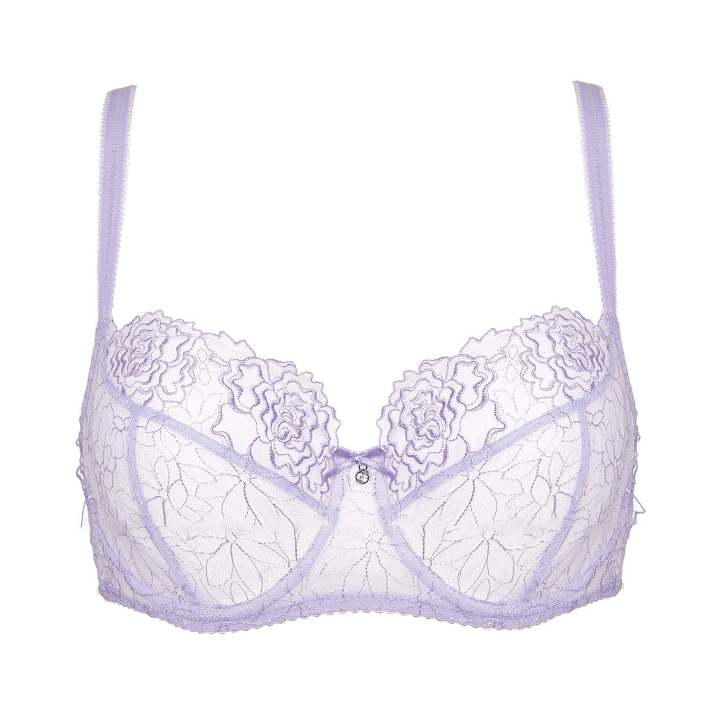 Sheer Mesh Balconette Bra Pamela Lavender