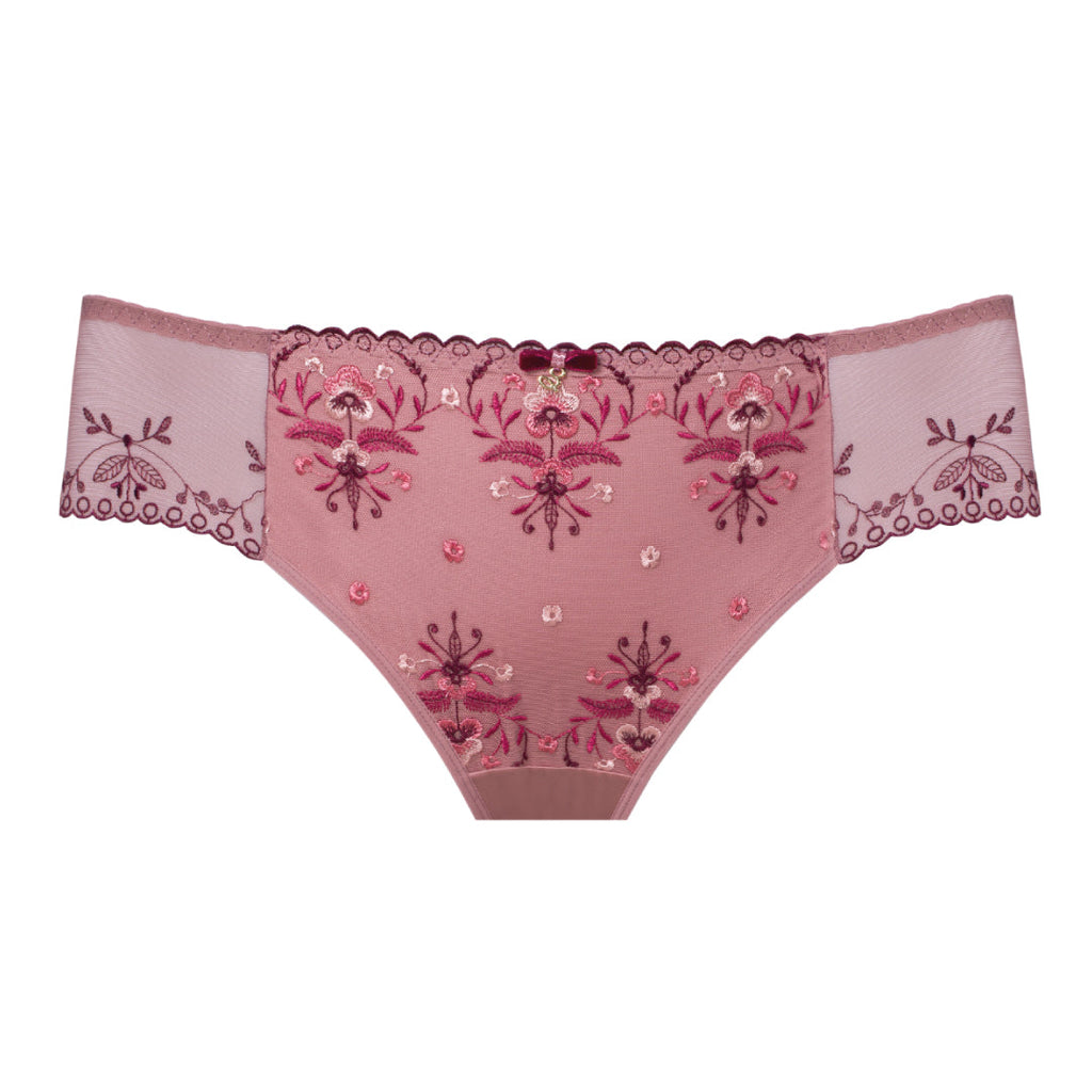 Sheer Mesh Tulle Embroidered Brief Panty Viola